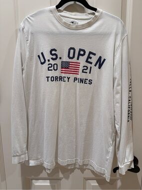 U.S. Open 2021 Torrey Pines Long Sleeve Tee - White with Navy & Red